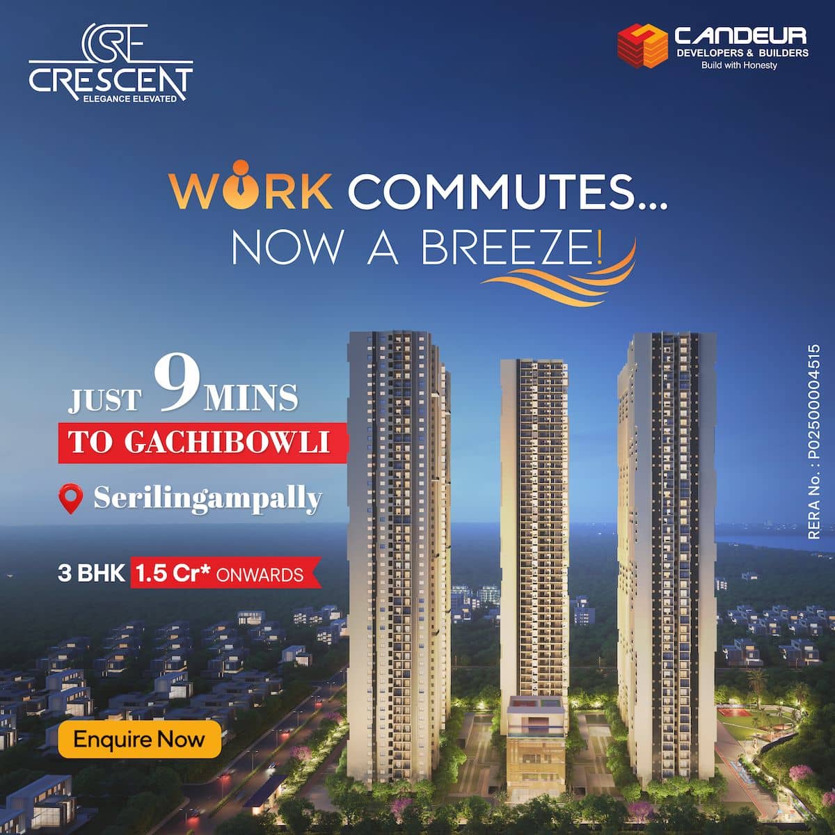 Luxury 3 BHK Flats for Sale in Lingampally, Hyderabad