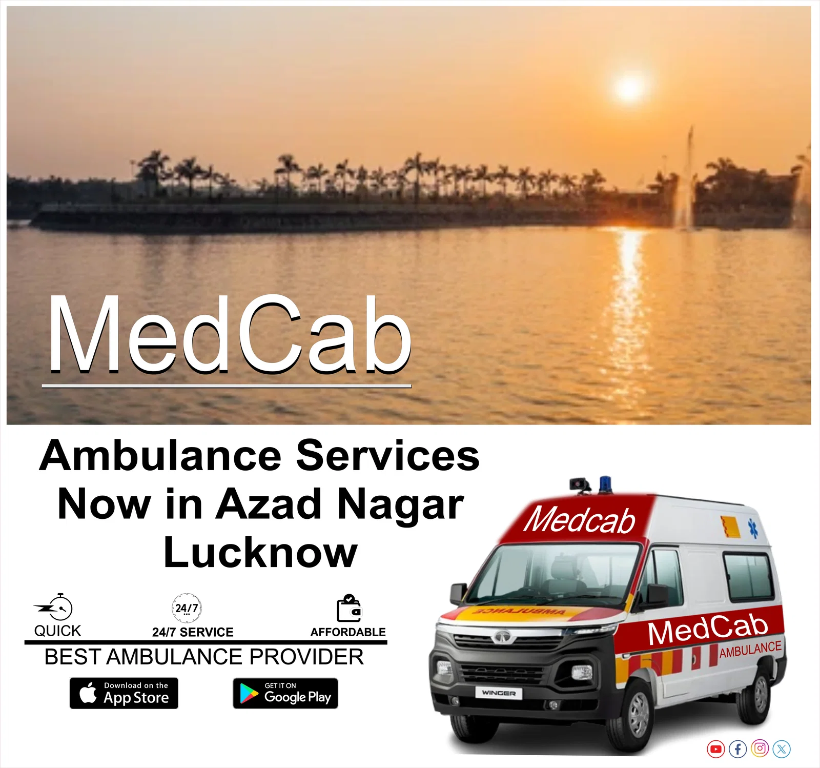 Ambulance Services in Azad Nagar, Lucknow