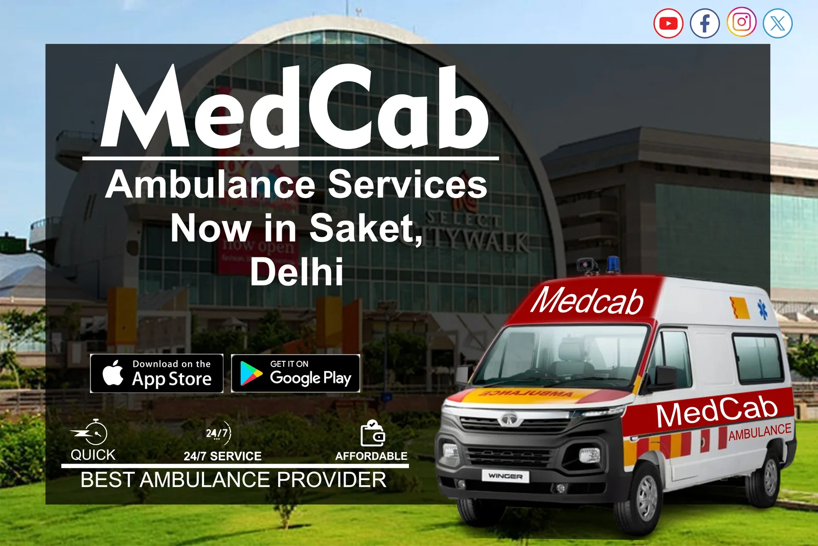 Ambulance Services in Saket, Delhi
