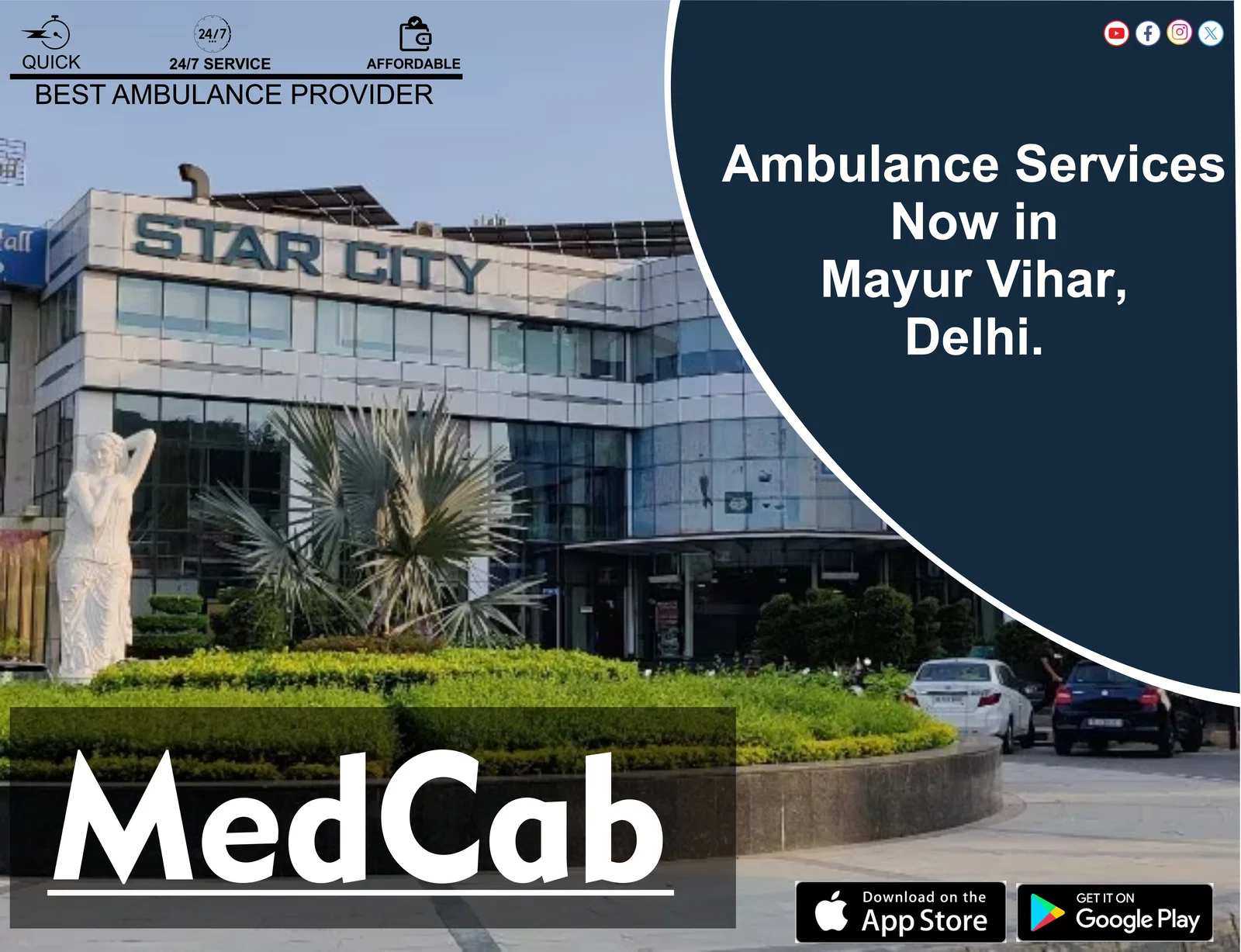 Ambulance Services in Mayur Vihar, Delhi