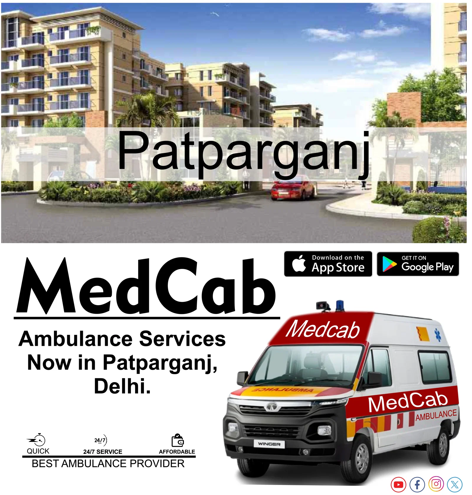 Ambulance Services in Patparganj, Delhi