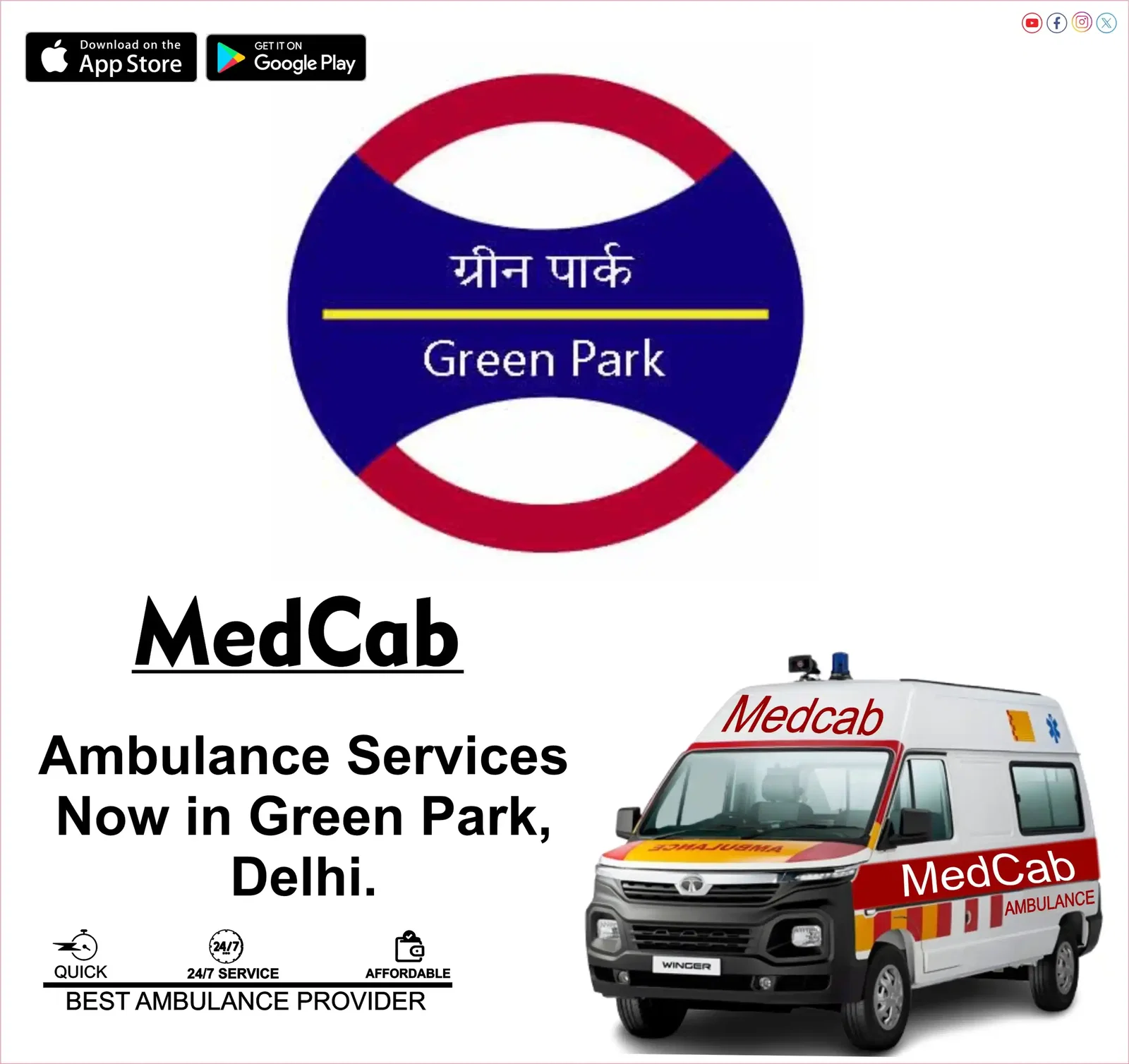 Ambulance Services in Green Park, Delhi