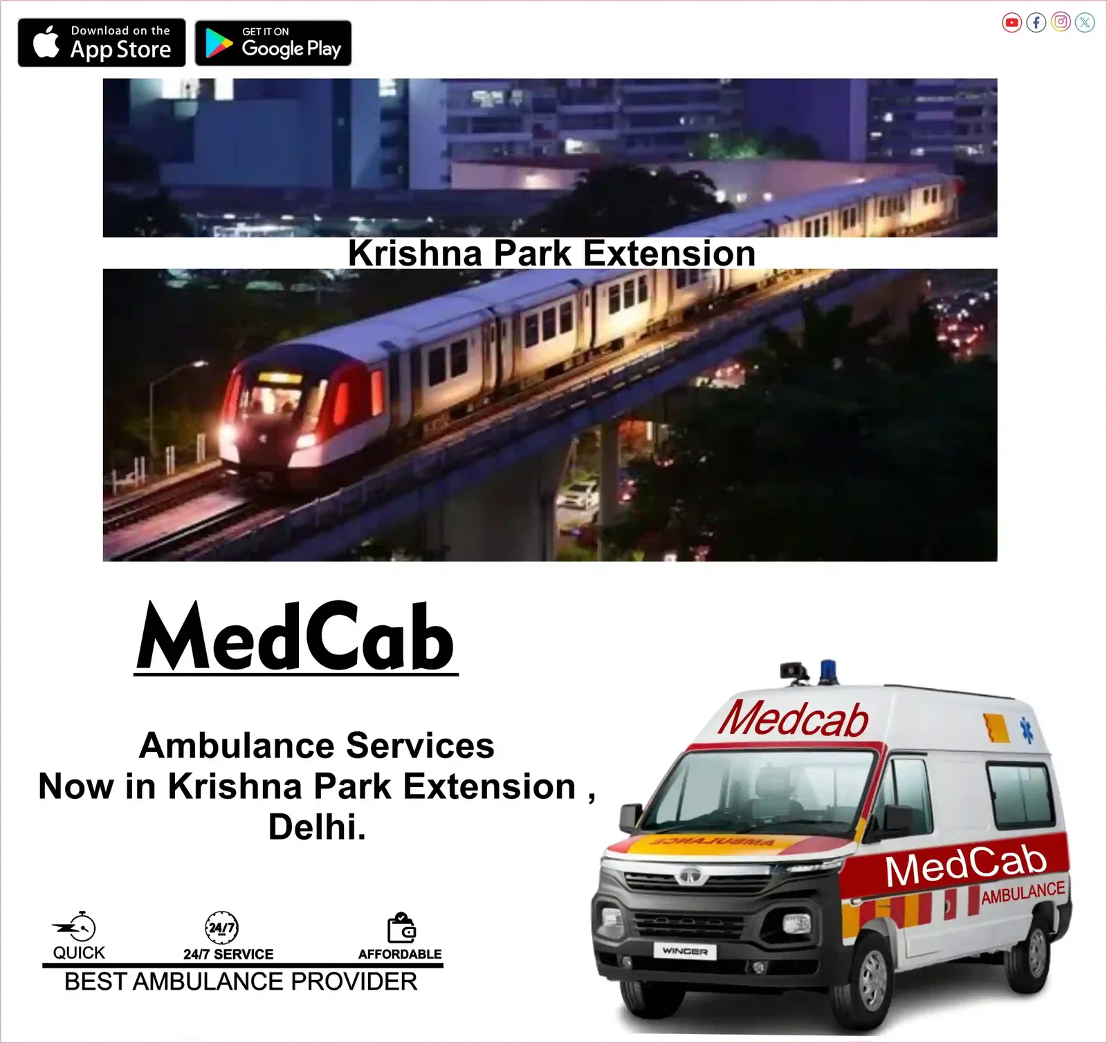 Ambulance Services in Krishna Park Extension, Delhi