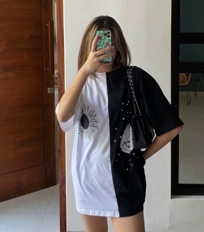 No 17 Two Tone Oversize Tshirt