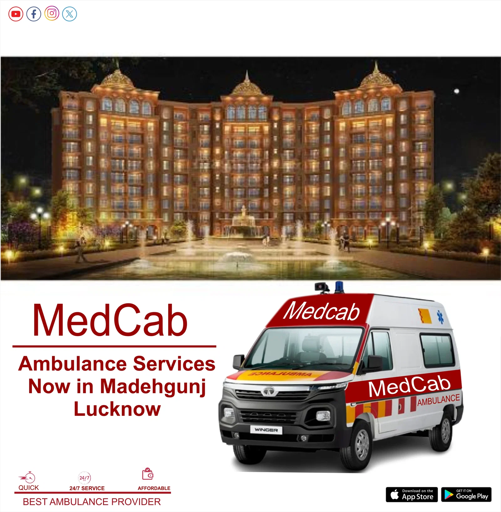 MedCab 24/7 Ambulance Service in Madehgunj Lucknow – Reliable Emergency Transport