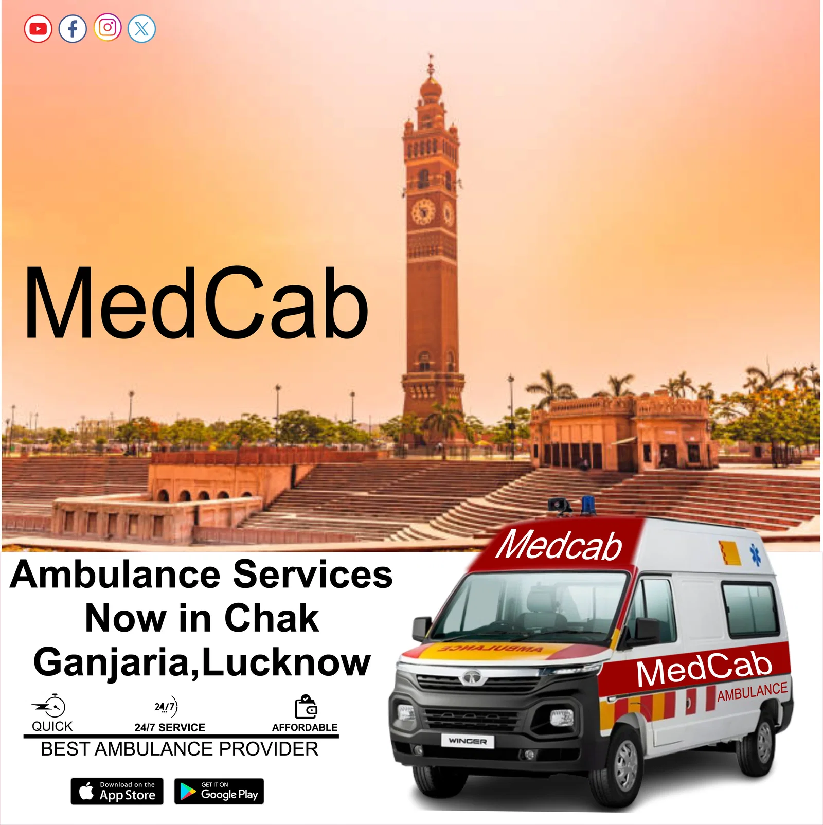  Top Ambulance Service in Chak Ganjaria, Lucknow 