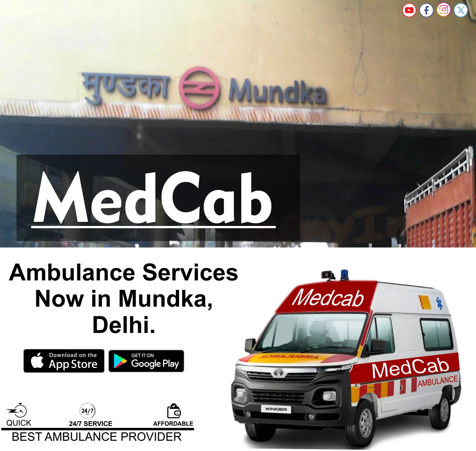MedCab 24/7 Ambulance Service in Mundka Delhi – Fast Emergency Medical Support