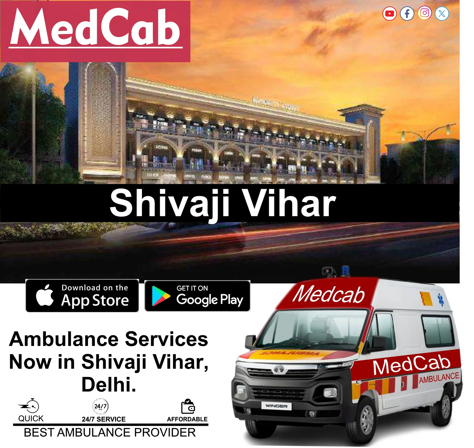  Ambulance Service in Shivaji Vihar, Delhi 