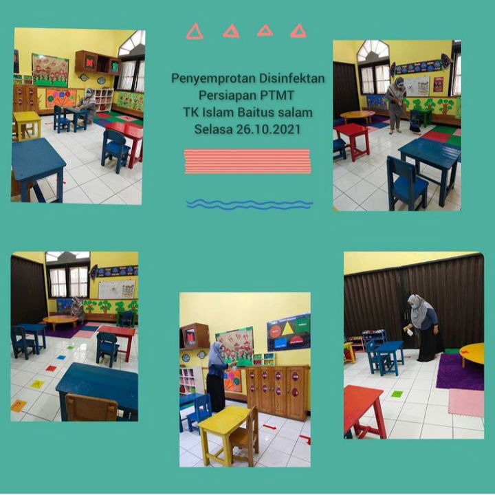 STERILISASI DISINFEKTAN TK ISLAM BAITUS SALAM, SELASA 26 OKTOBER 2021