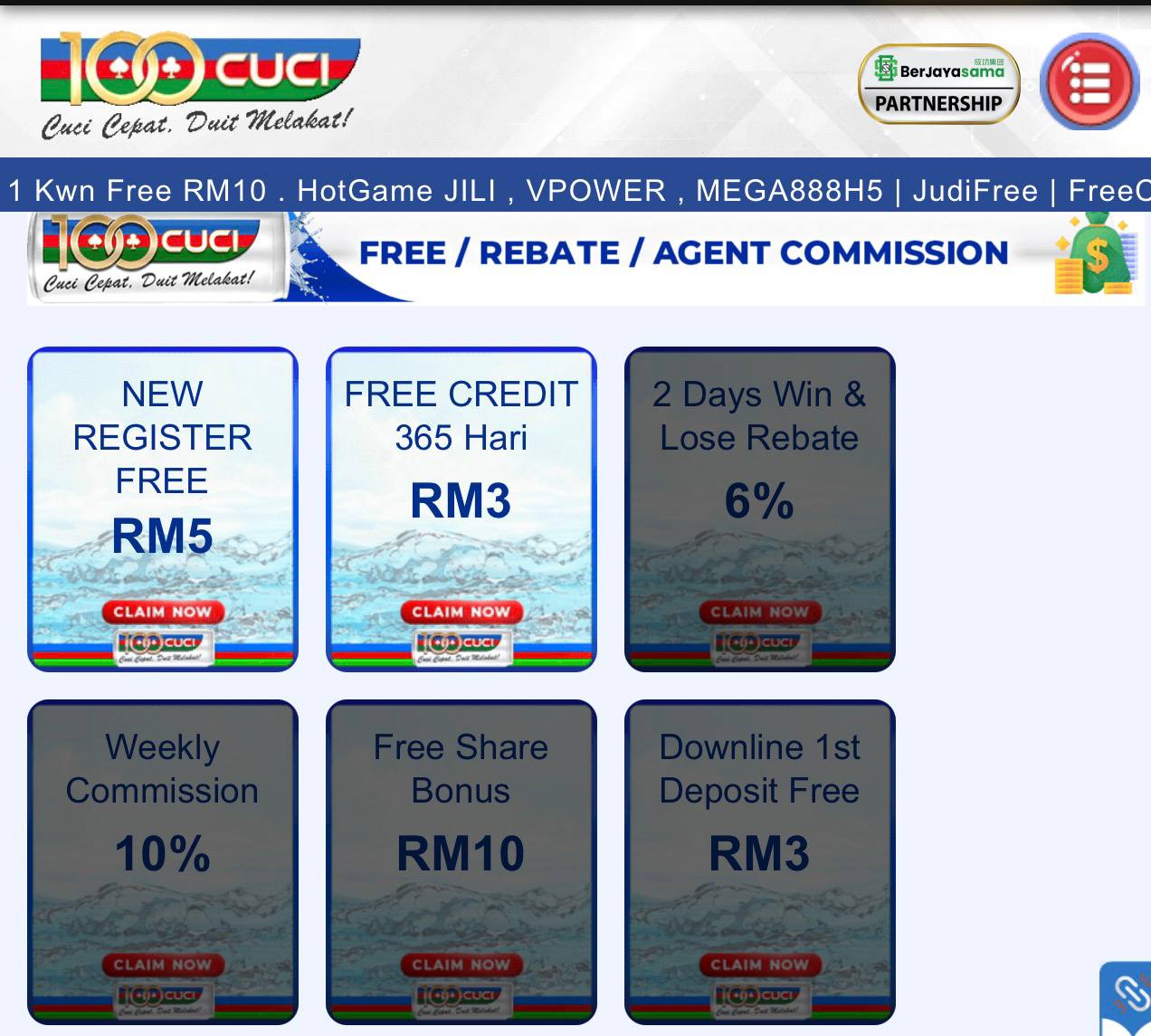 100CUCI💵 Free Credit 365Hari RM3 All Slot💵New Register Free RM5 All SLot💵Welcome Bonus 50%💵Telco Cuci Penuh