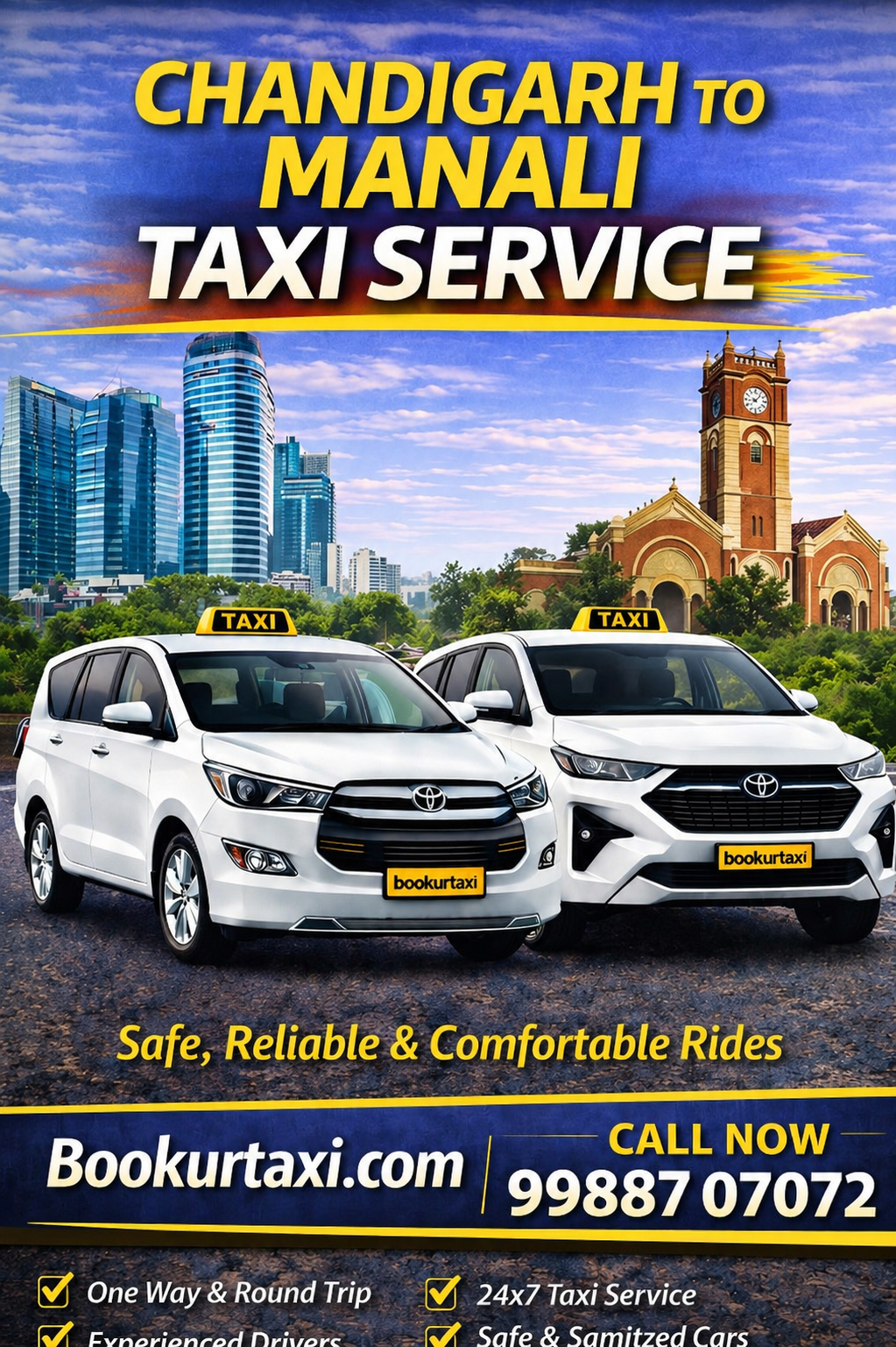 Chandigarh to Manali cab service | Only 3350 - BookUrtaxi
