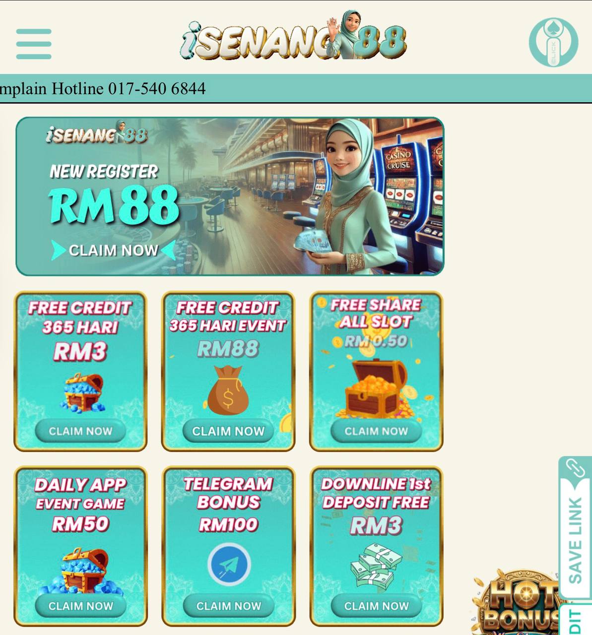 ISENANG88💵 Free Credit 365Hari RM3 All Slot💵New Register Free RM88💵Welcome Bonus 50%💵Telco Cuci Penuh