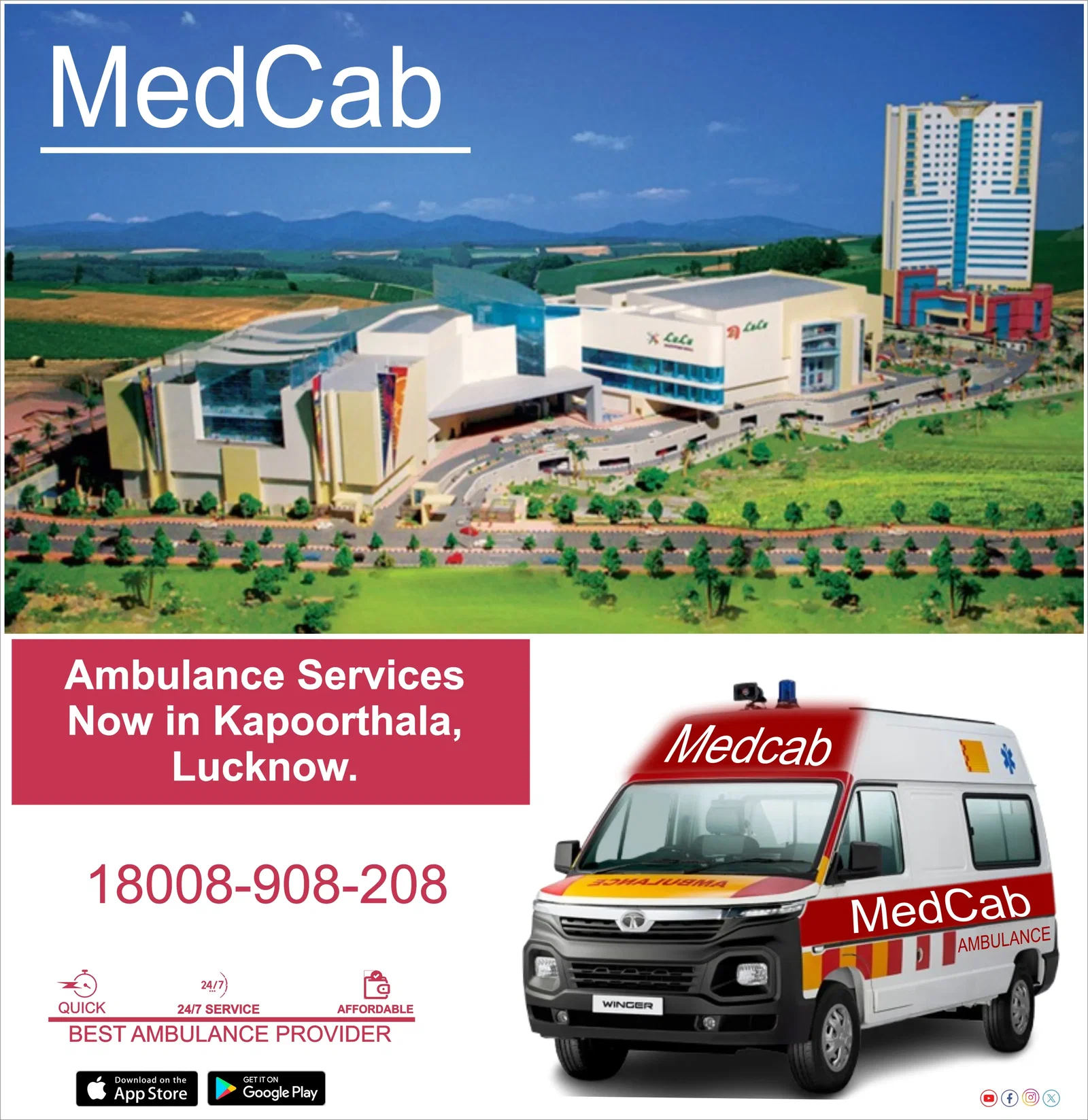 Ambulance Services in Kapoorthala, Lucknow