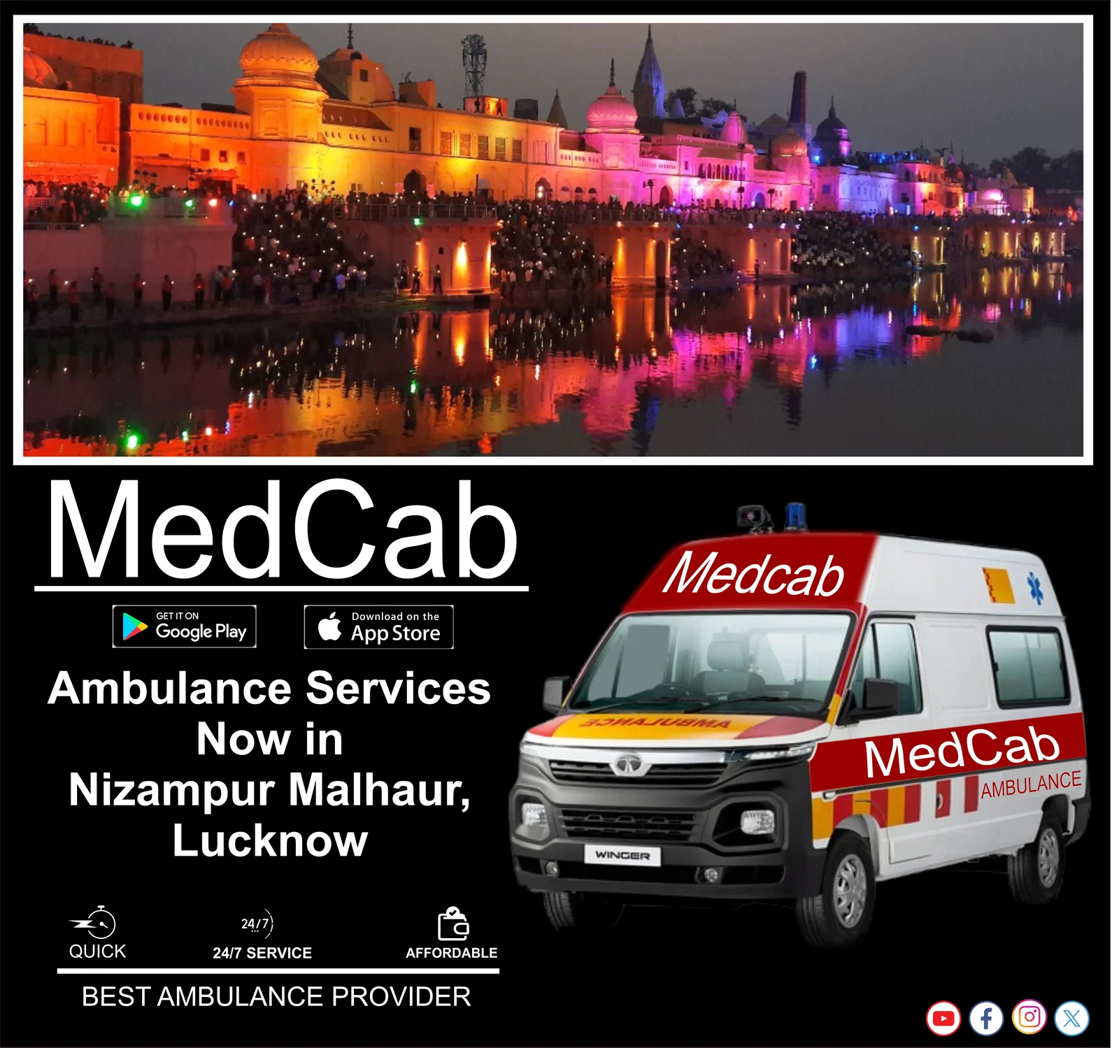 Ambulance Services in Nizampur Malhaur, Lucknow