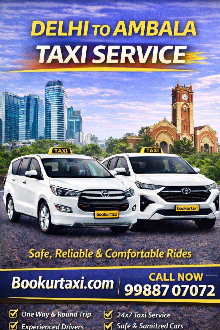 Delhi to Ambala Taxi | Booking Start ₹2550 - BookUrTaxi