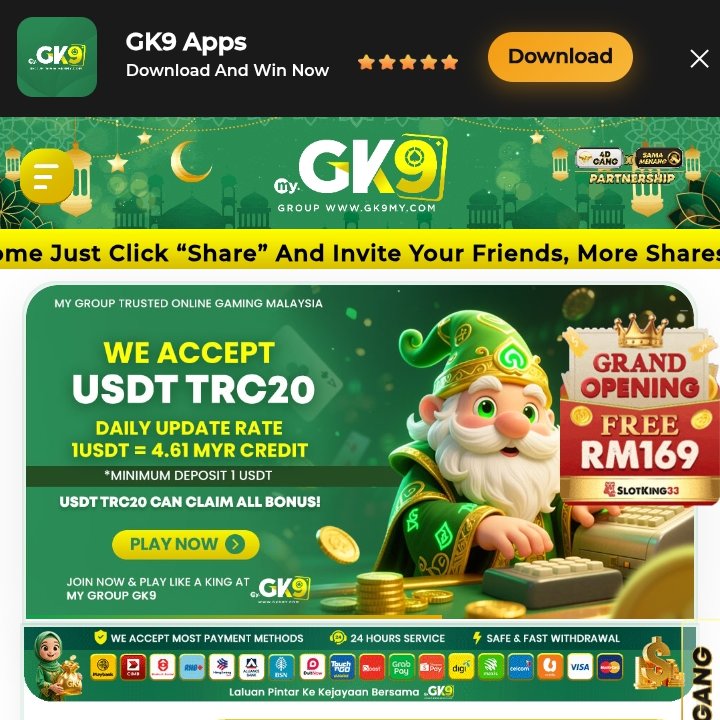 GK9 2026 | Free Credit 365 Malaysia No Deposit Trusted Casino