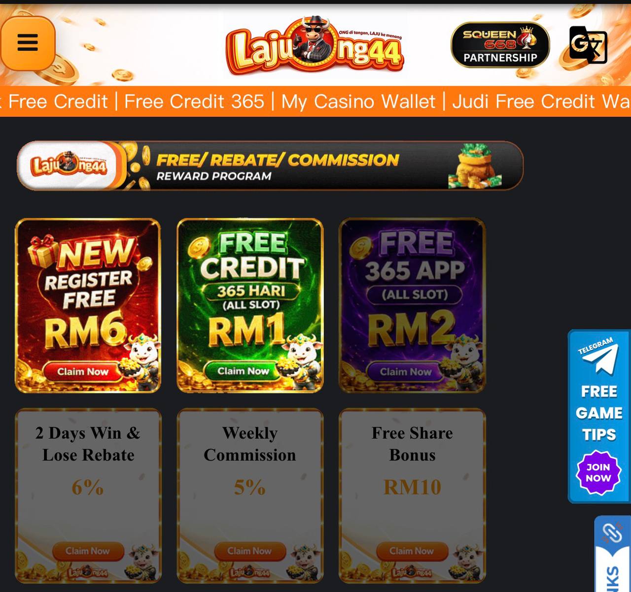 LAJUONG44💵 Free Credit 365Hari RM1 All Slot💵New Register Free RM6💵Welcome Bonus 50%💵Telco Cuci Penuh
