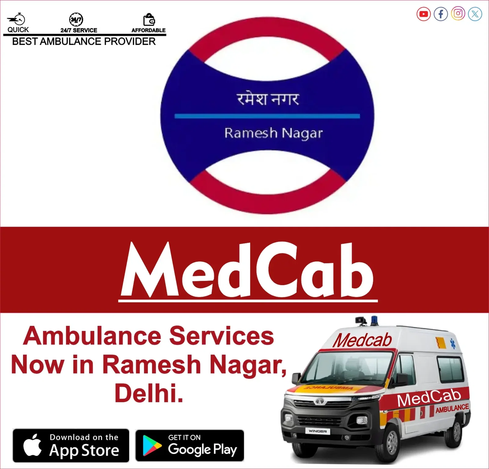 Ambulance Services in Ramesh Nagar, Delhi