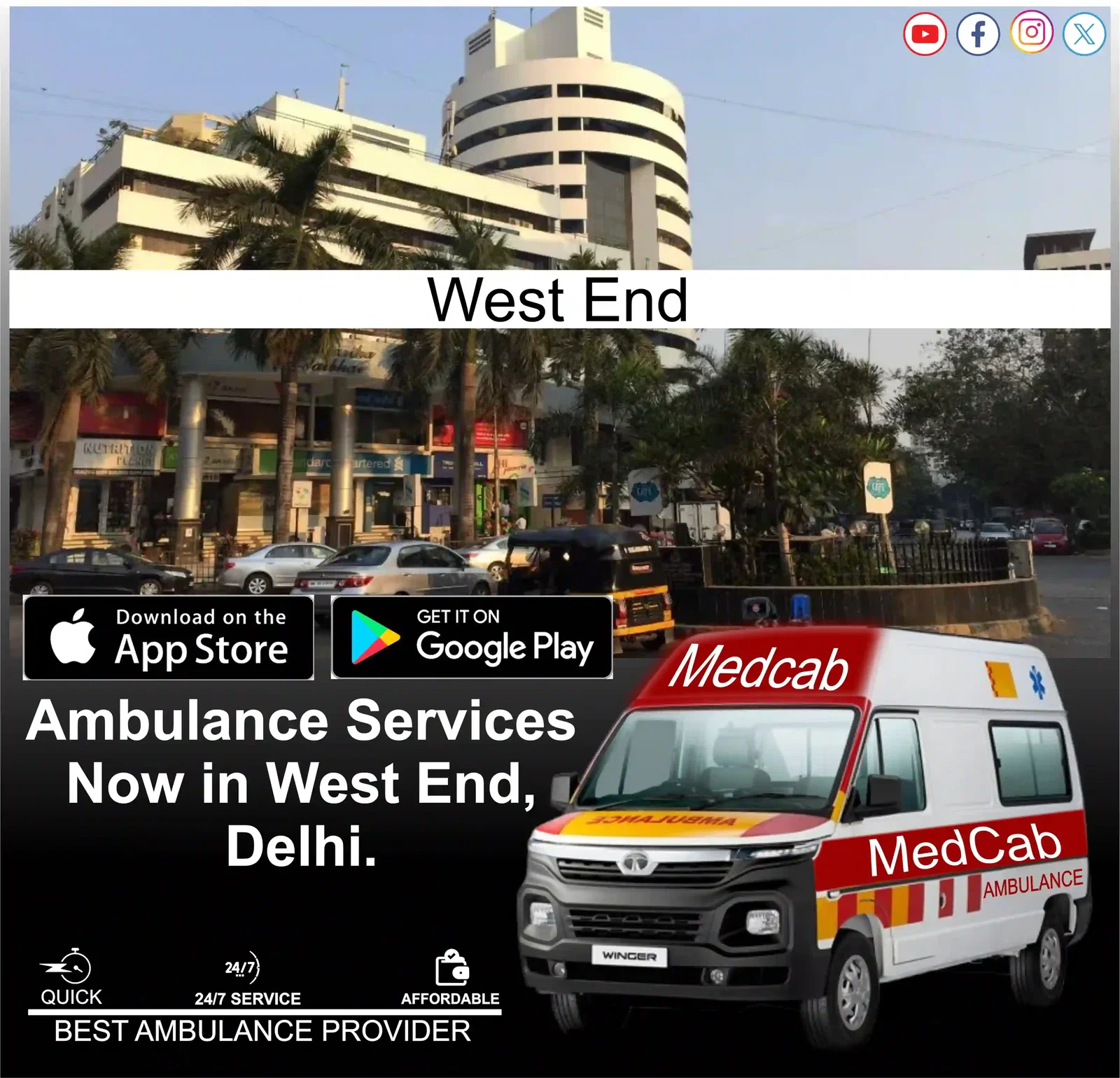 Ambulance Services in West End, Delhi