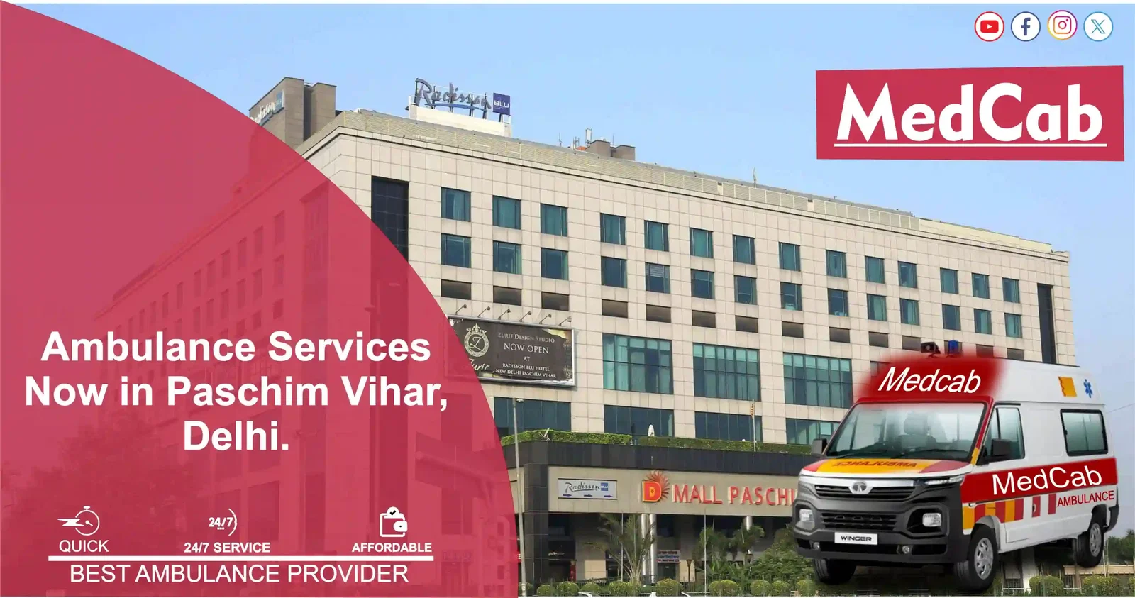 Ambulance Services in Paschim Vihar, Delhi