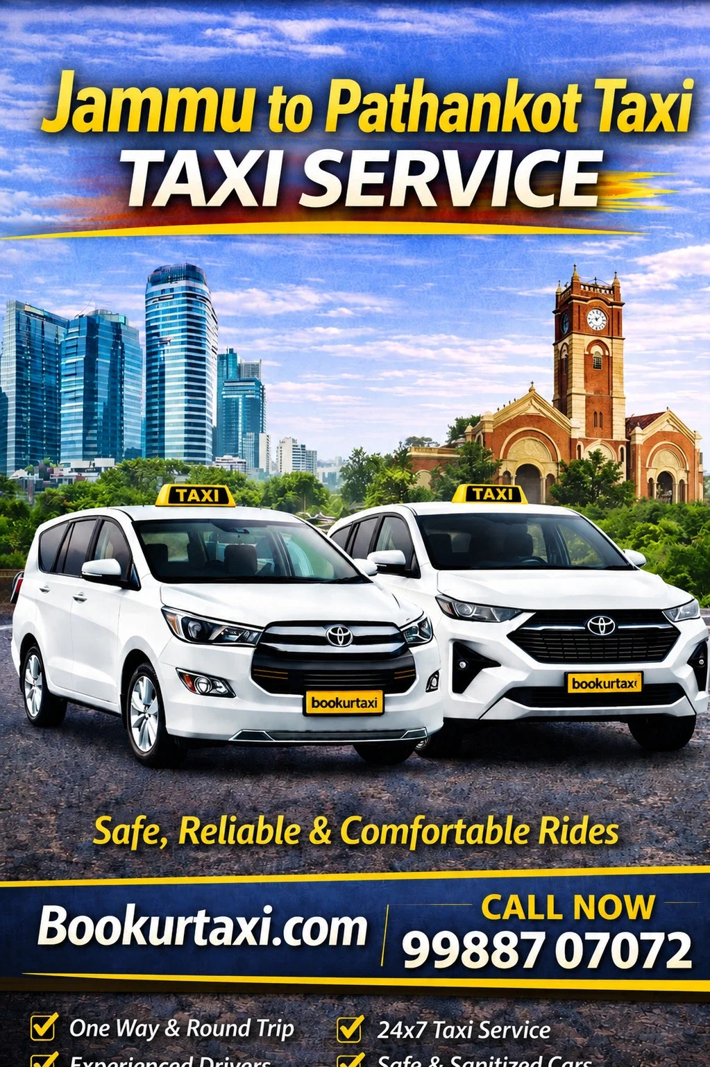 Jammu to Pathankot Taxi | Booking Start ₹2125 - BookUrTaxi