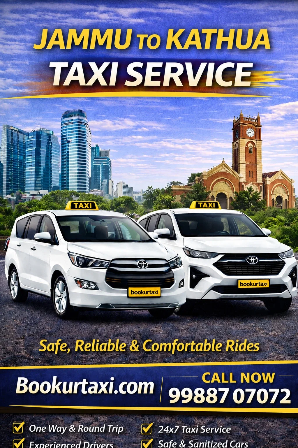 Jammu to Kathua Taxi | Booking Start ₹1700 - BookUrTaxi