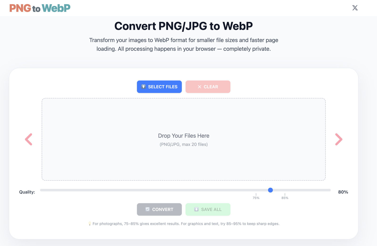 Convert PNG/JPG to WebP — Free Online Converter
