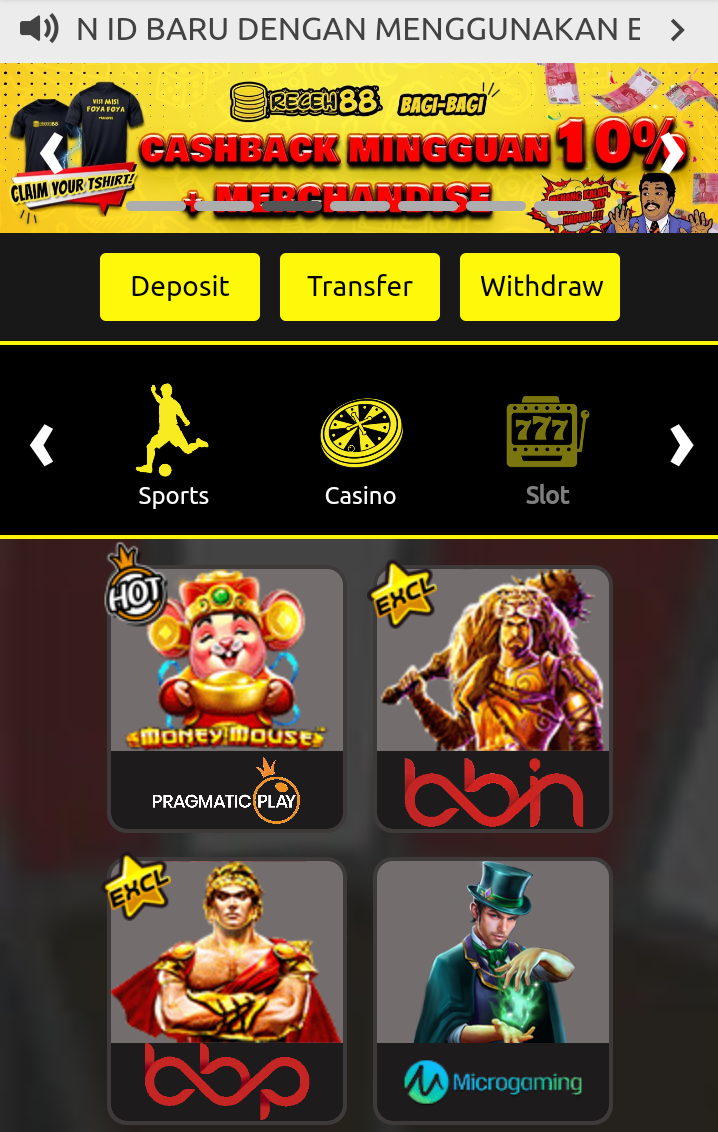 Daftar receh88 (min depo 5K)