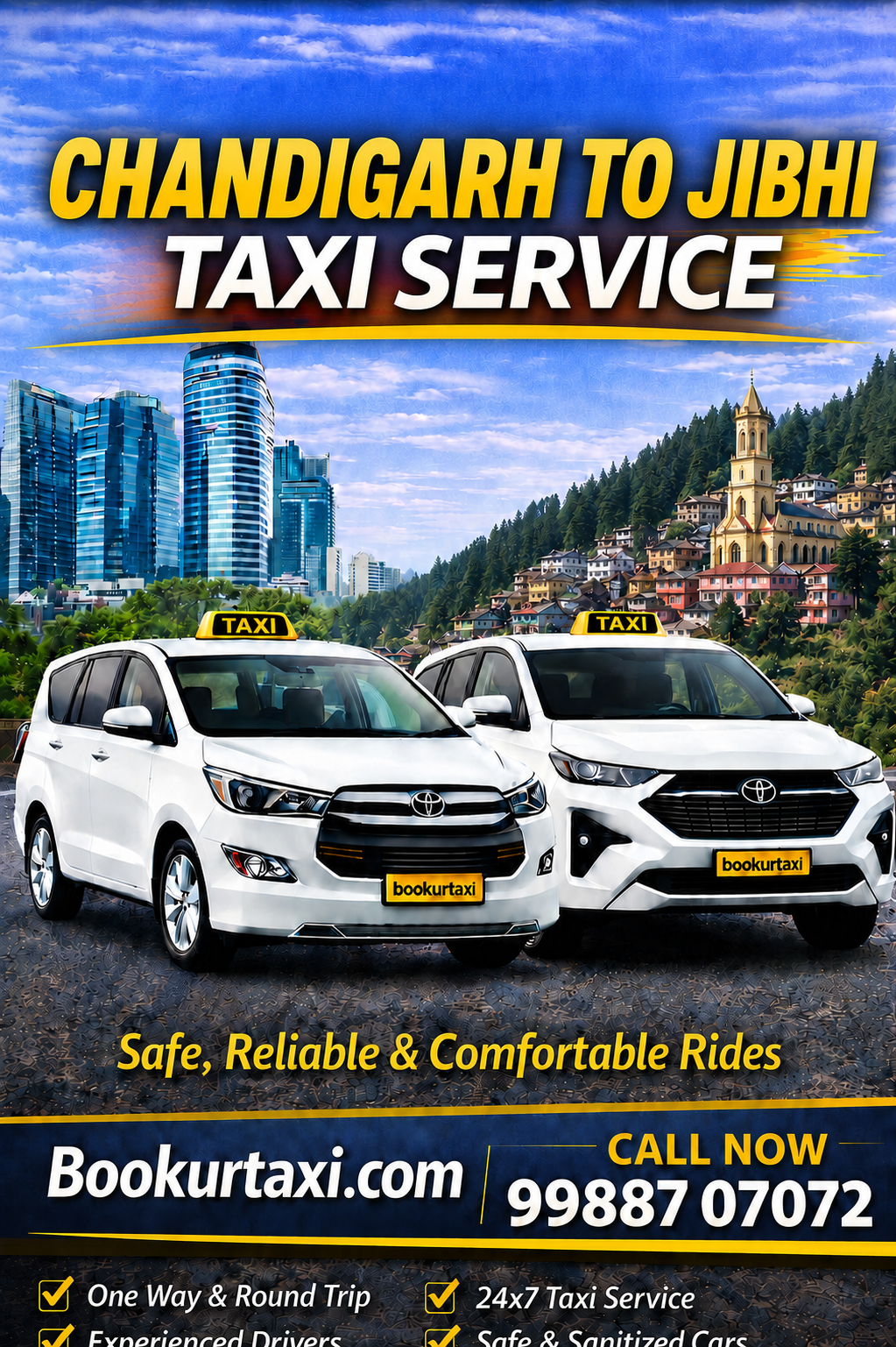 Chandigarh To Jibhi Taxi | Booking Start 9₹ Per Km - BookUrTaxi