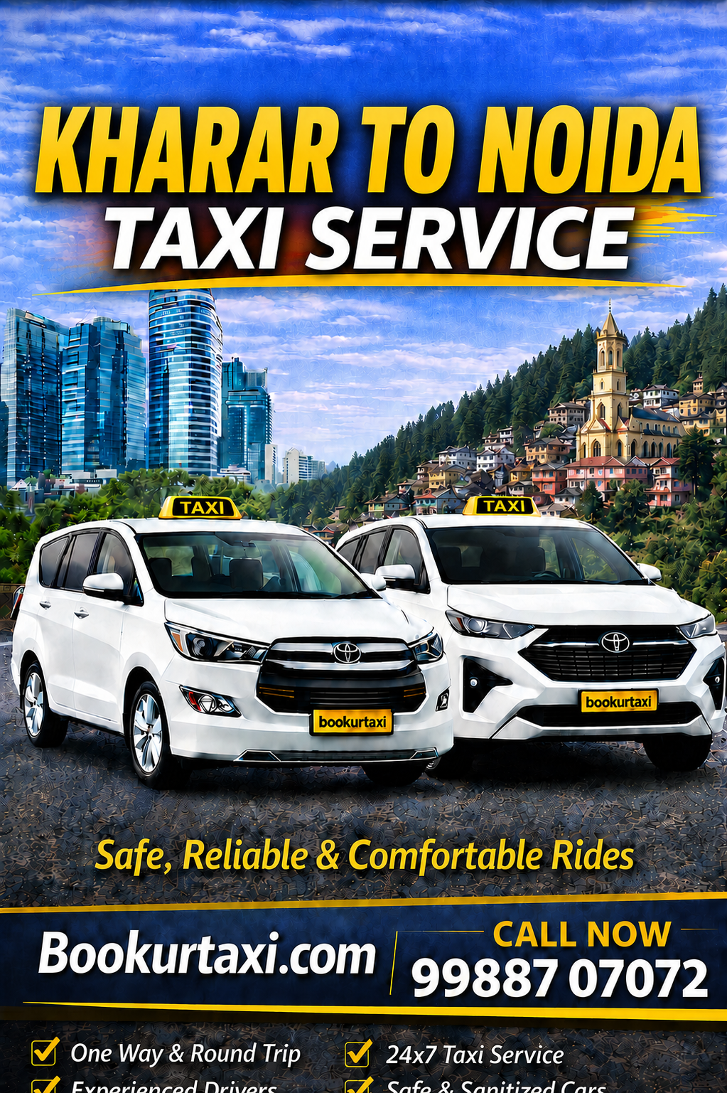 Kharar to Noida Cab – Affordable Booking 3750 At BookUrTaxi
