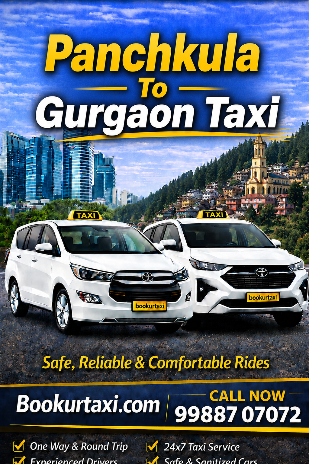 Panchkula to Gurgaon Taxi – Easy Online Cab Booking At Bookurtaxi