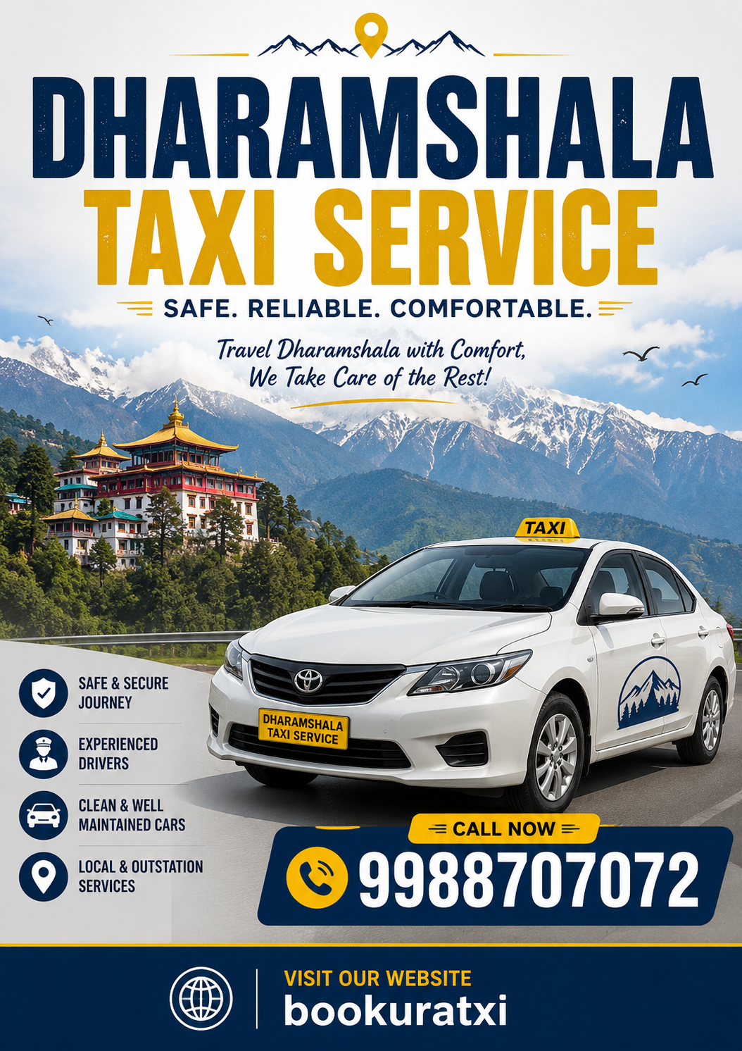 Dharamshala Taxi Service | Dharamshala Cab Service From ₹9/Km - BookUrTaxi