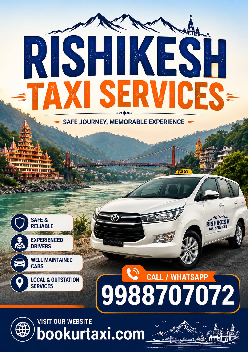 Rishikesh Taxi Service | Rishikesh Cab Service From ₹9/Km - BookUrTaxi