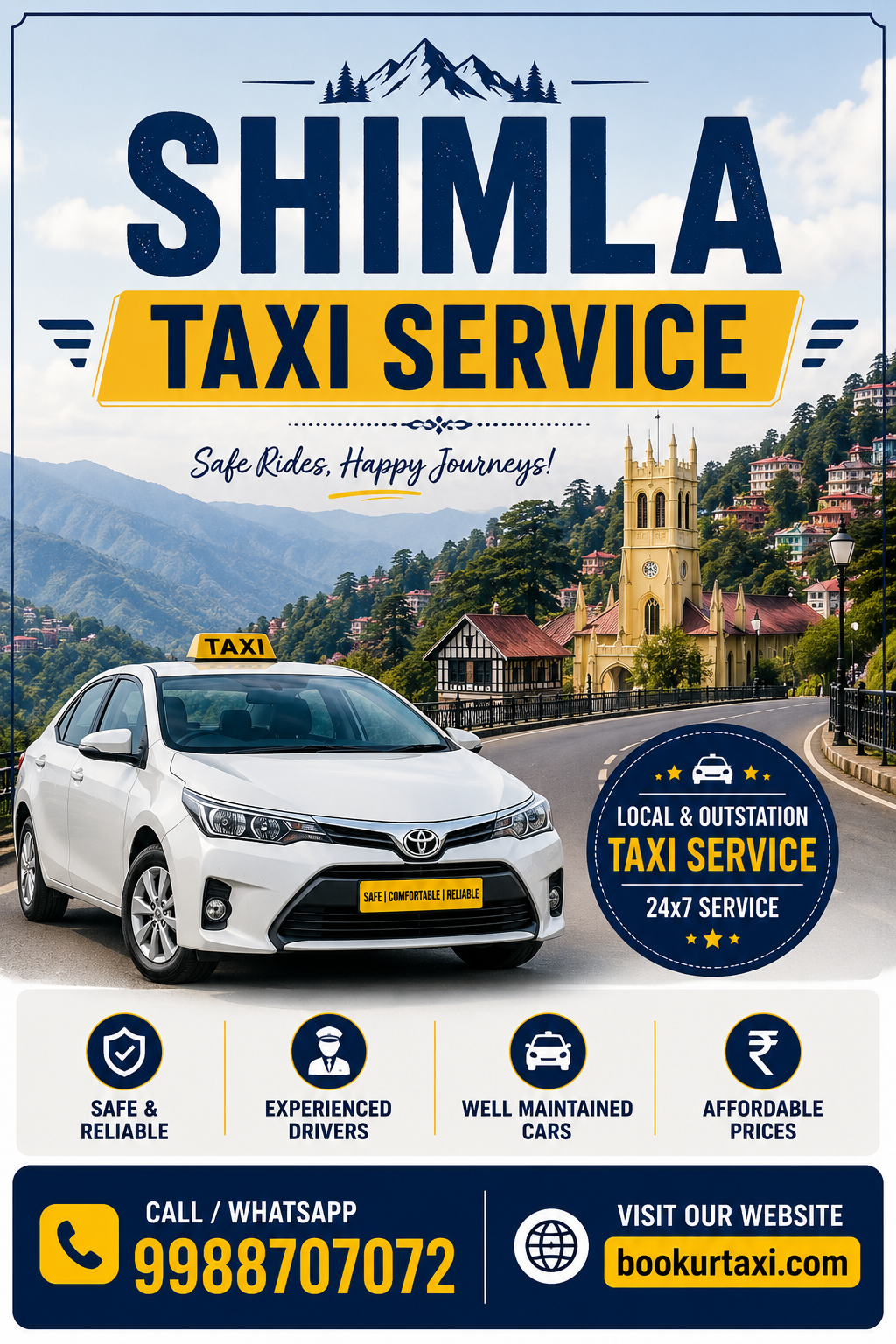 Shimla Taxi Service | Shimla Cab Service From ₹9/Km - BookUrTaxi