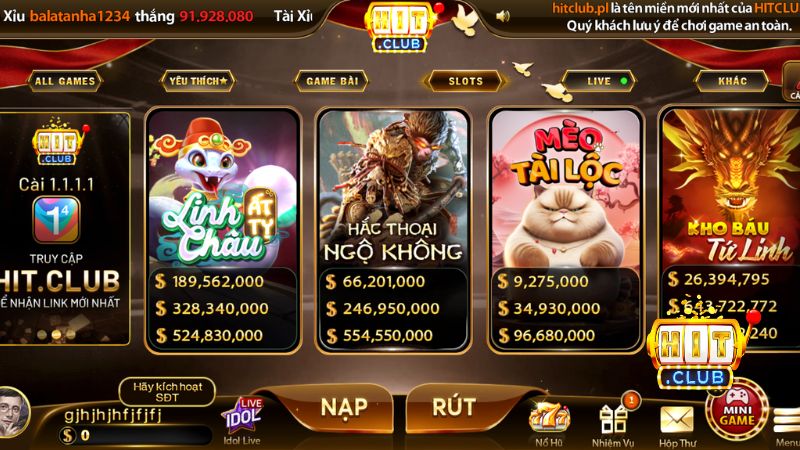 Slots Game HITCLUB – Thế Giới Nổ Hũ Đổi Thưởng Hấp Dẫn 2026