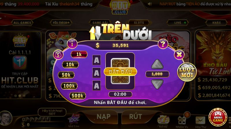 Mini Trên Dưới HITCLUB: Luật Chơi Và Kinh Nghiệm Săn Thưởng Hiệu Quả