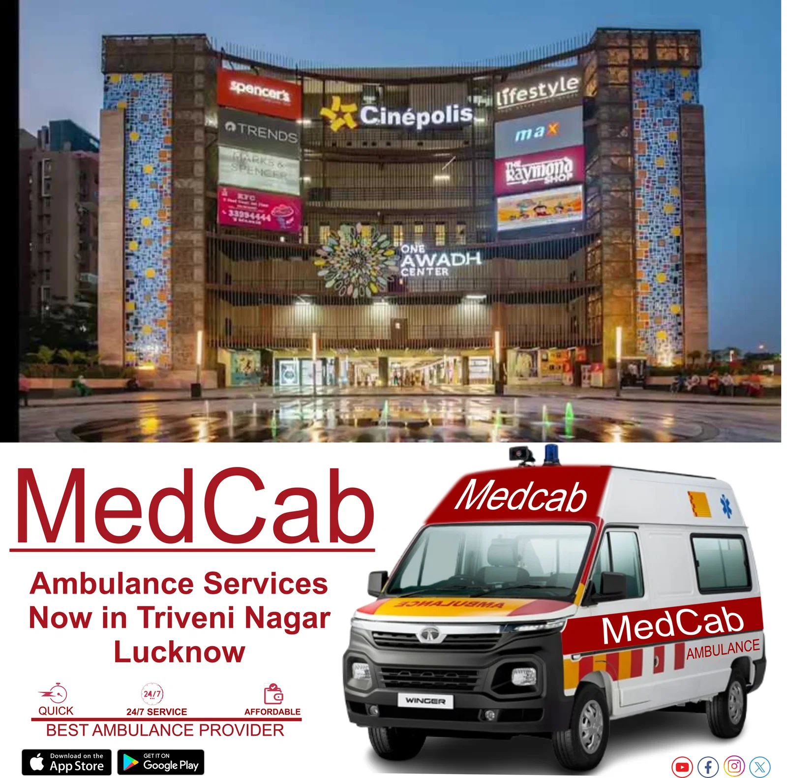 Ambulance Number in Triveni Nagar, Lucknow