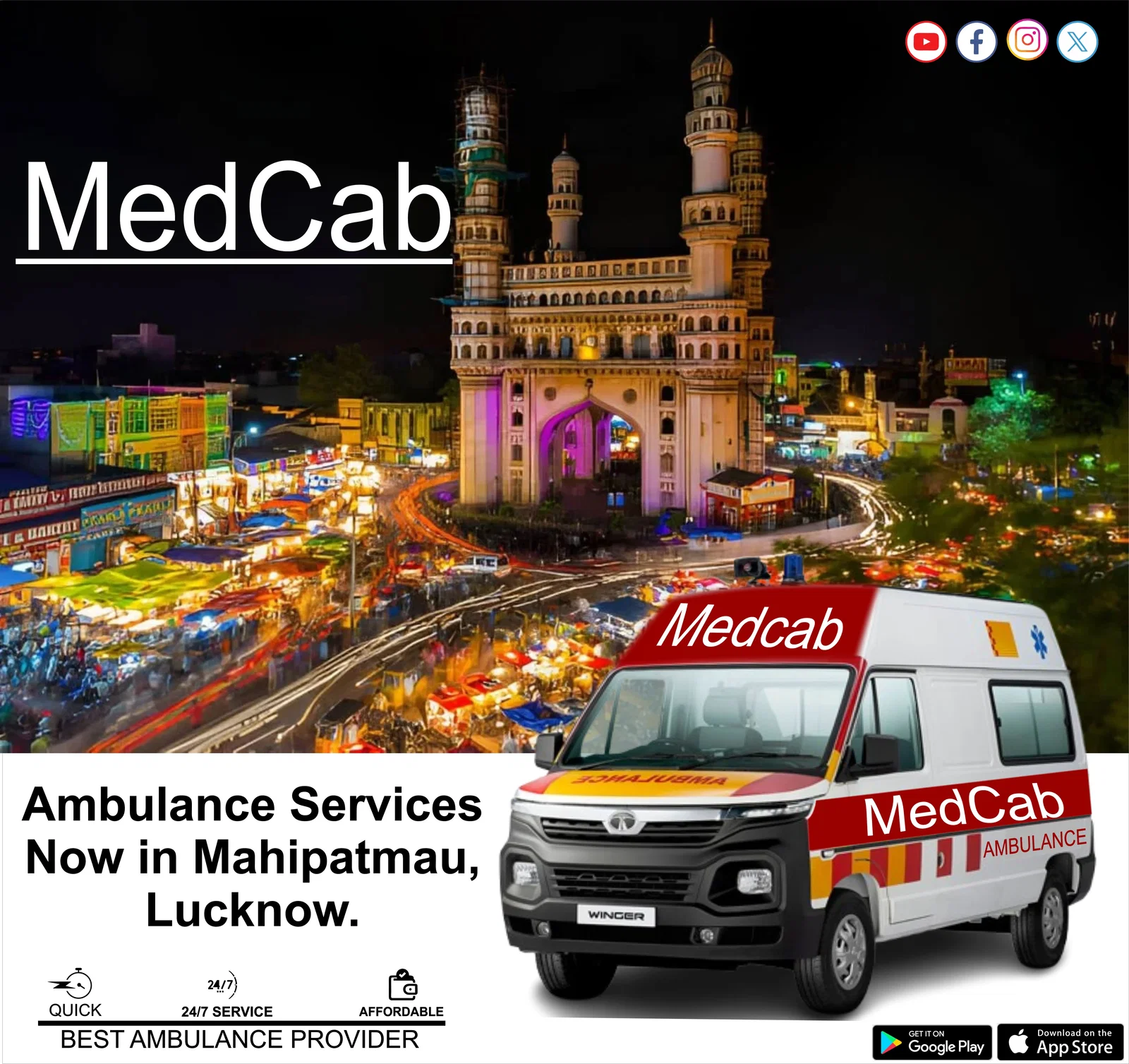Emergency Ambulance Service in Mahipatmau, Lucknow
