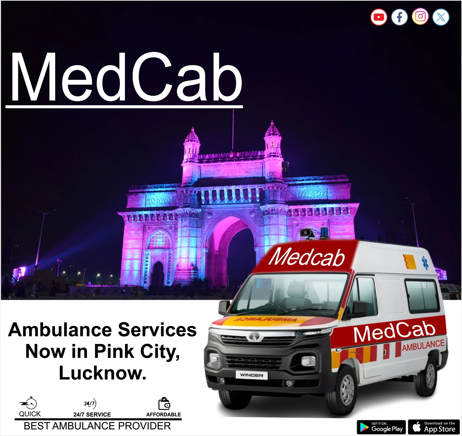 Ambulance Services in Pink City, Lucknow