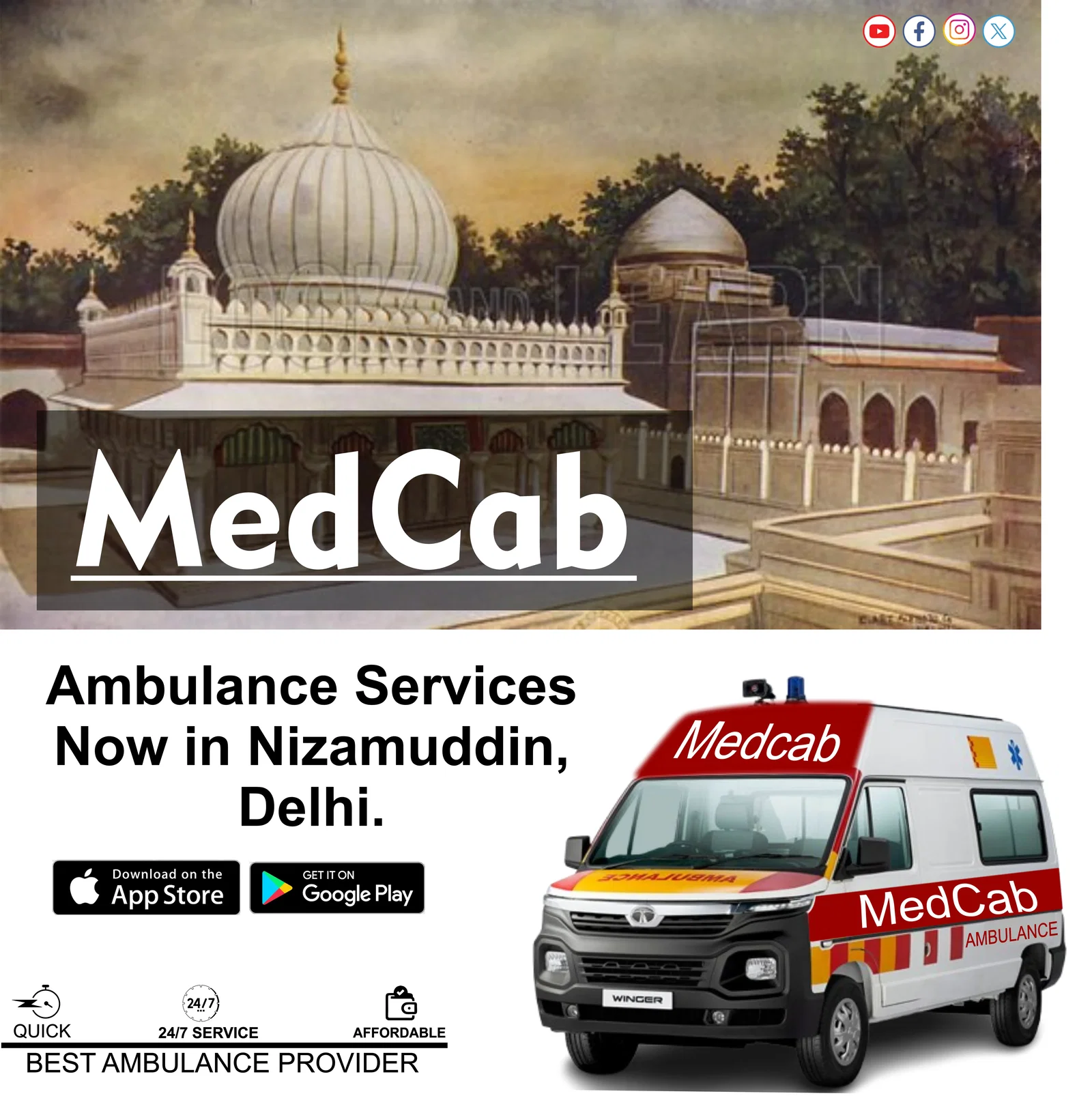 Ambulance Service in Nizamuddin, Delhi