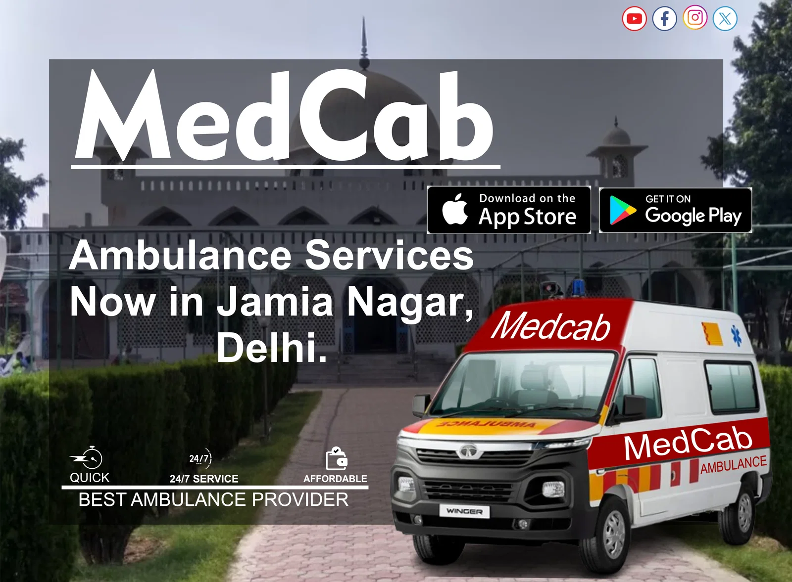 Urgent Ambulance Service in Jamia Nagar, Delhi