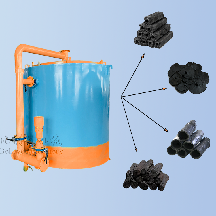COCONUT SHELL CHARCOAL MAKING MACHINE