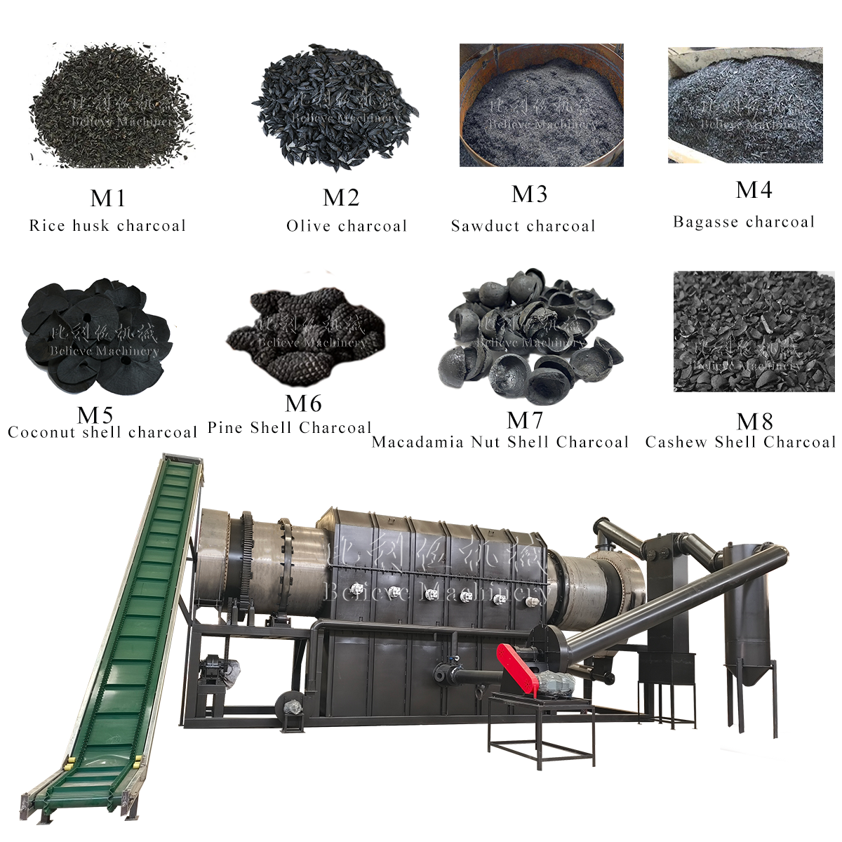 Drum Continuous Carbonization Furnace Continuous Sawdust Carbonization Furnace Continuous Charcoal Making Machine