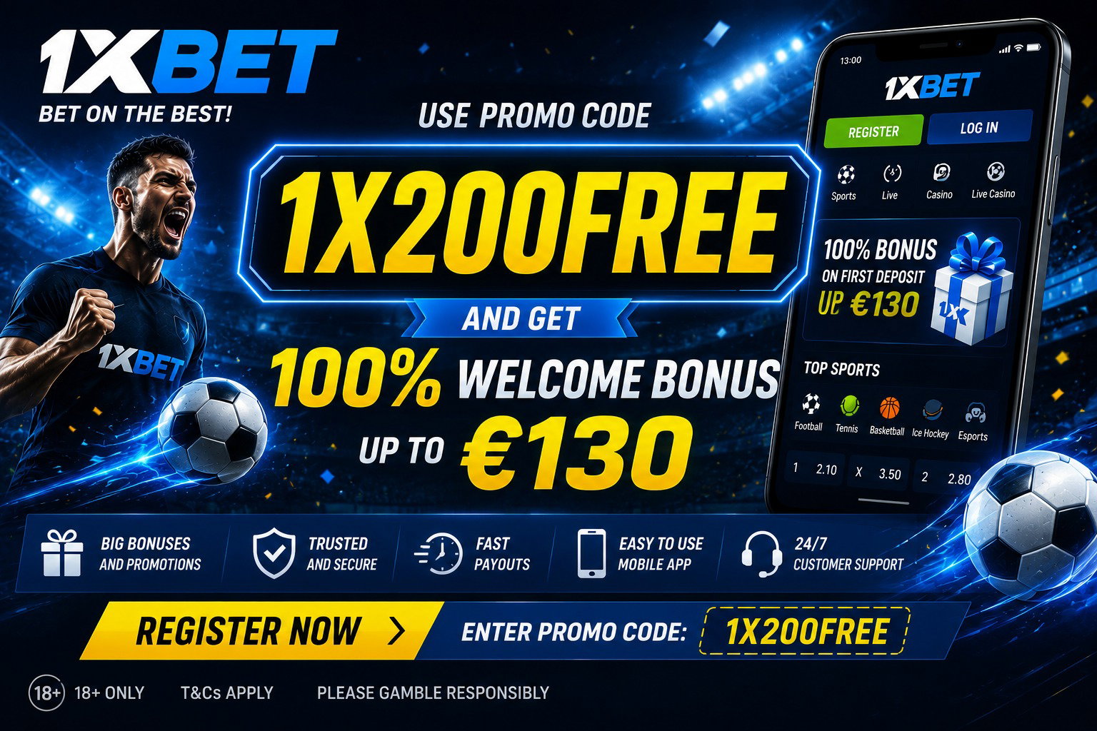1xBet Bonus Code Today: 1X200DAY – Get Bonus