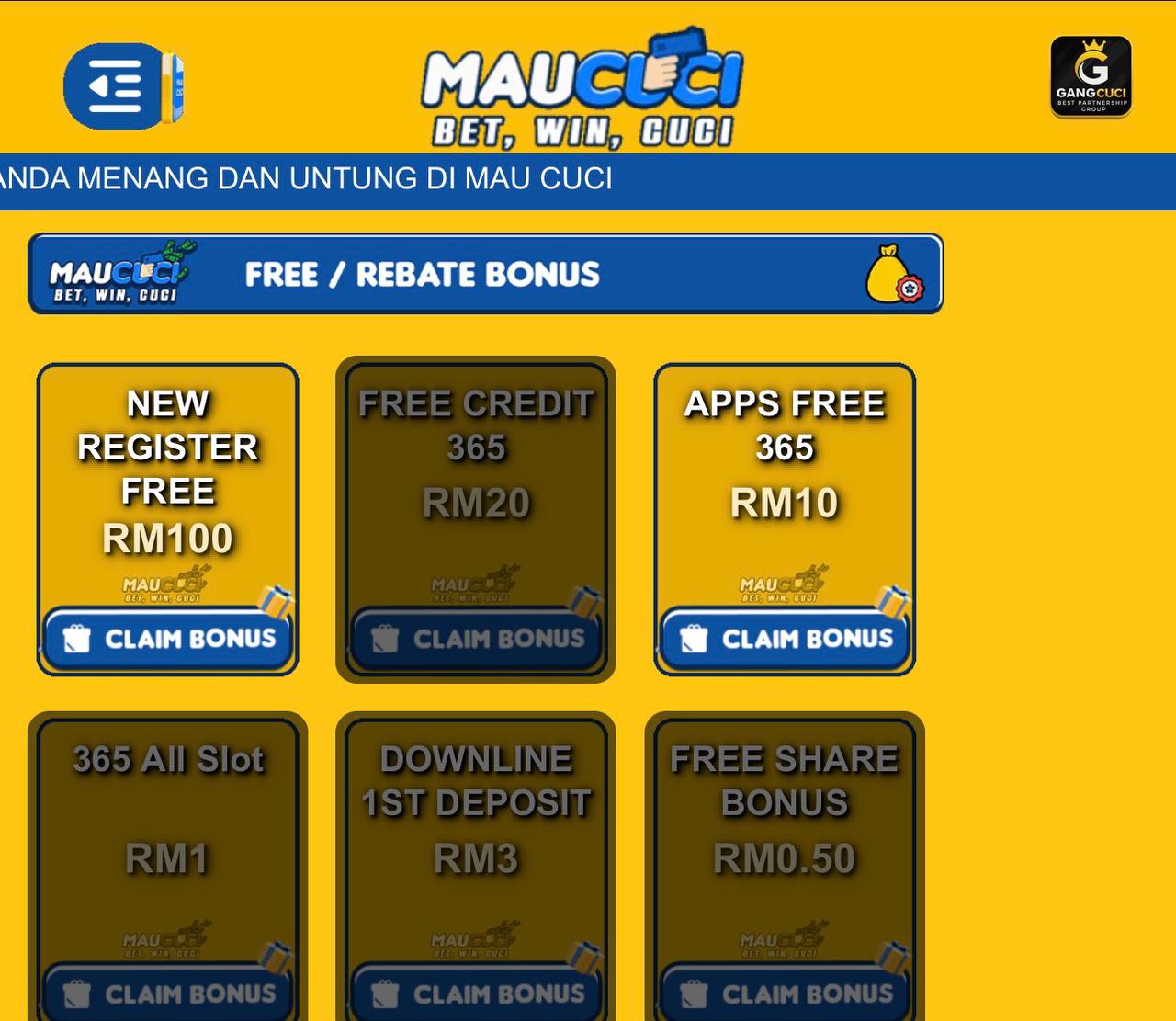 💯MAUCUCI FREE RM100