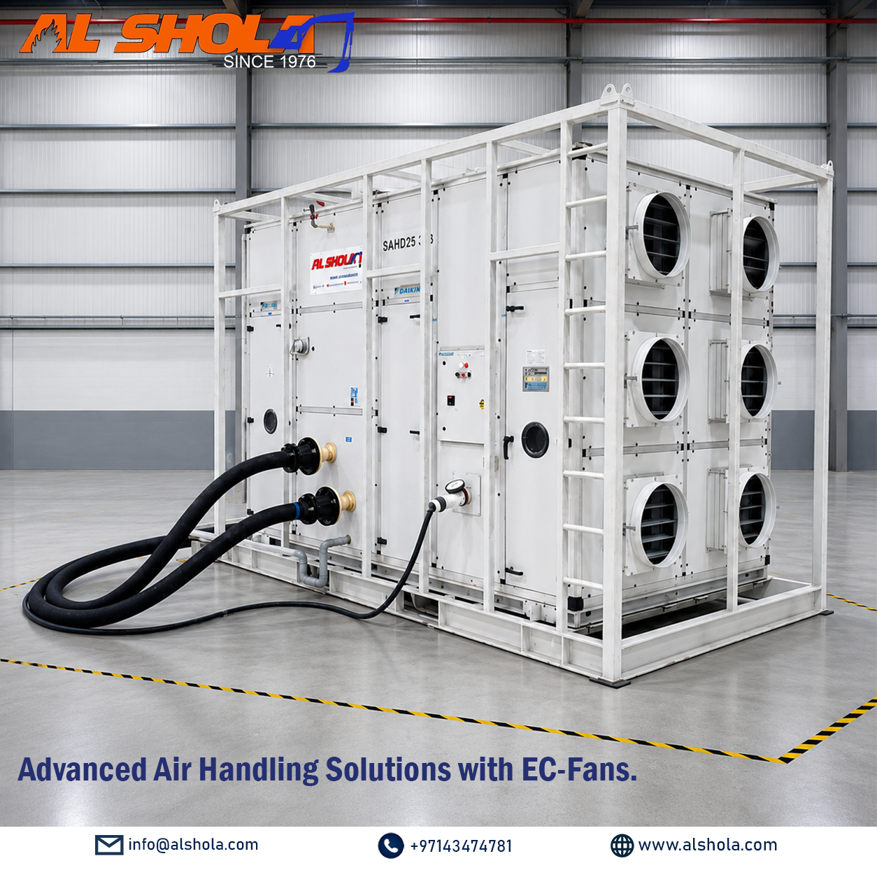 AHU Rental UAE | Air Handling Unit Hire 100–400 TR | Al Shola