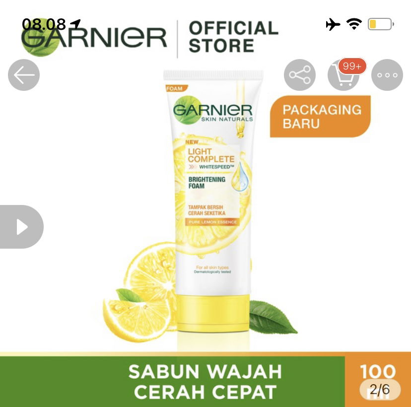 3. garnier light complete white brightening cleanser foam