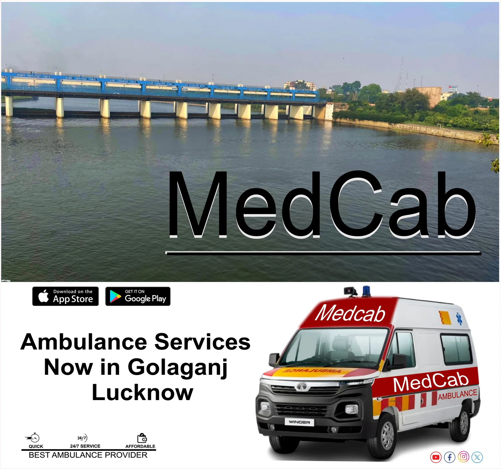 Urgent Ambulance Service in Golaganj, Lucknow