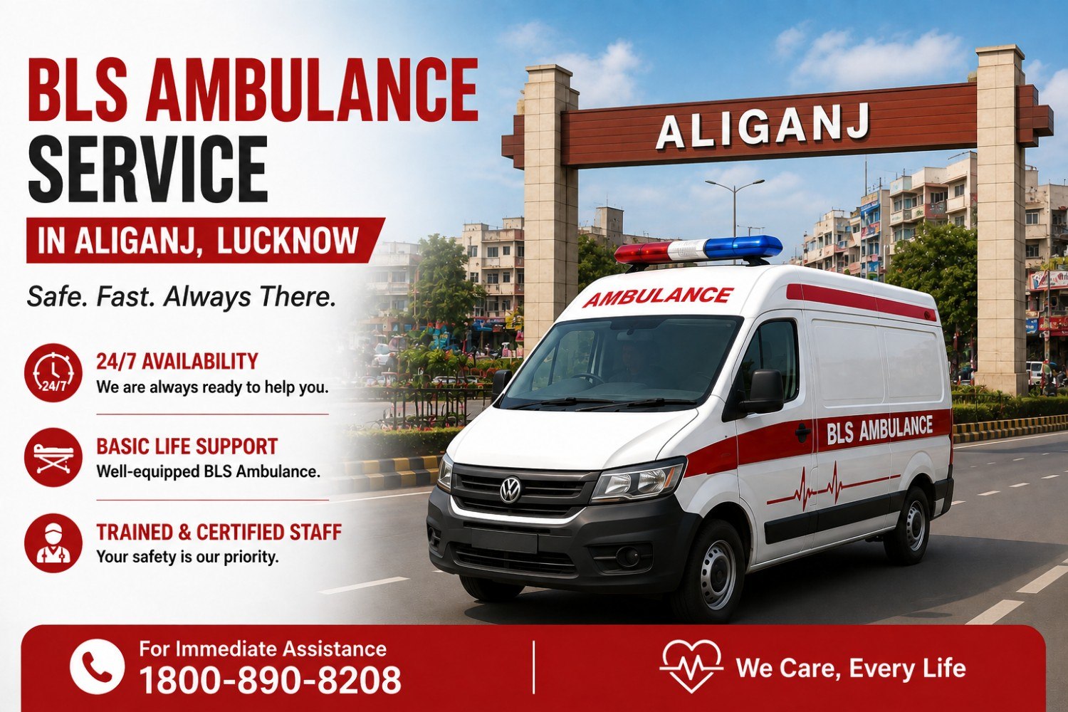 Ambulance Service in Aliganj, Lucknow | MedCab
