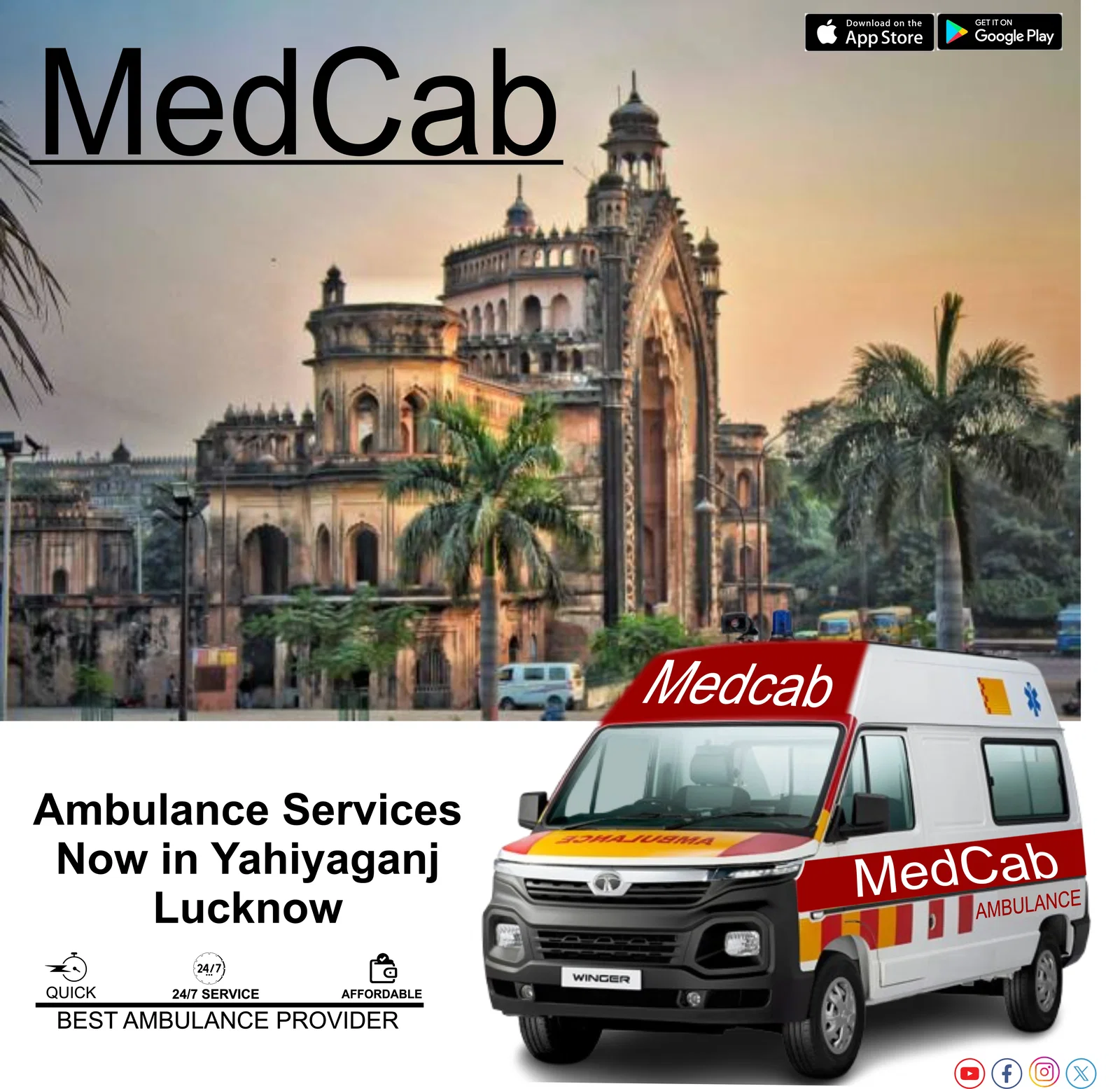  Ambulance Service in Yahiyaganj, Lucknow